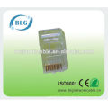 RJ45 network plug with plastic and gold plating for network cable